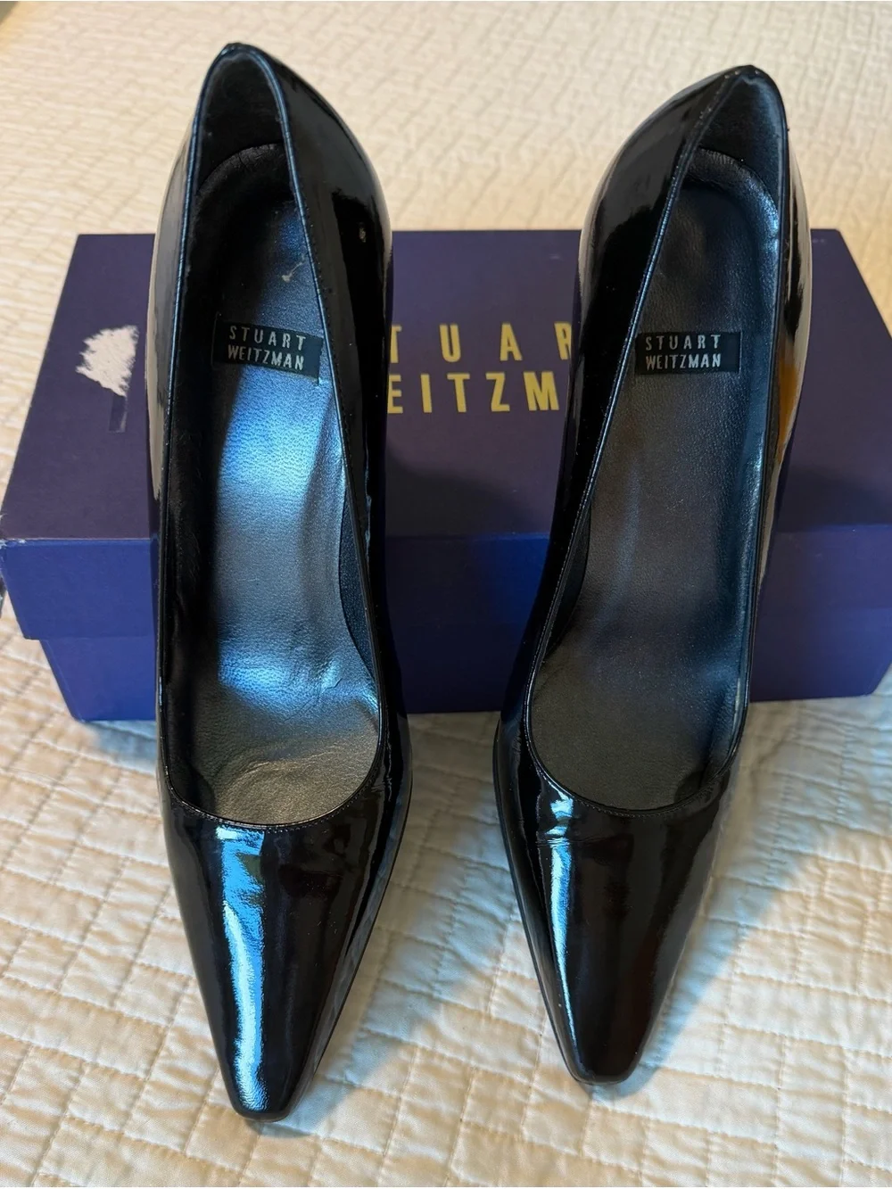 Stuart Weitzman Black Patent Pumps